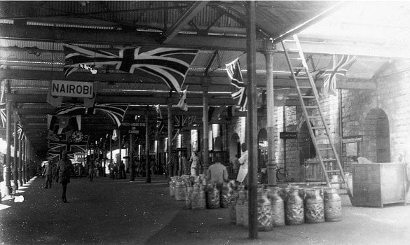 Nairobi Railway Station in 1946, during 50th anniversary celebrations of the Uganda Railway (Photo source)