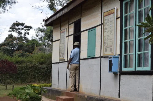 Anthony Maina outside Nyeri Museum