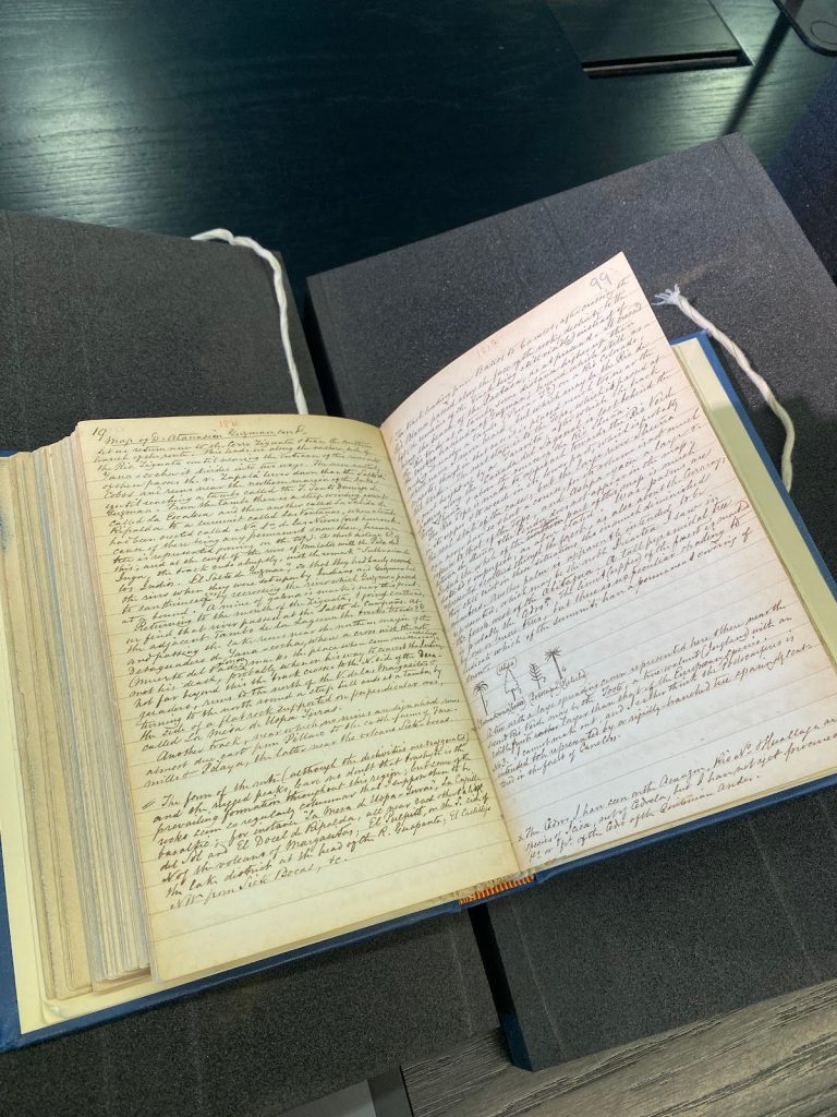 Spruce’s journal charting his journey through the Andes and observations on Indigenous use of cinchona | Credit: Kew Gardens, Miscellaneous Reports Collection.