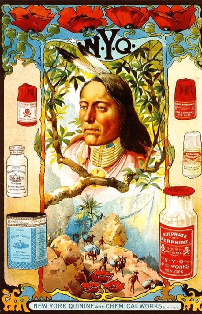 A 1901 New York advertisement for quinine that highlighted the misappropriation of Indigenous knowledge in pharmaceuticals | Credit: AHIP